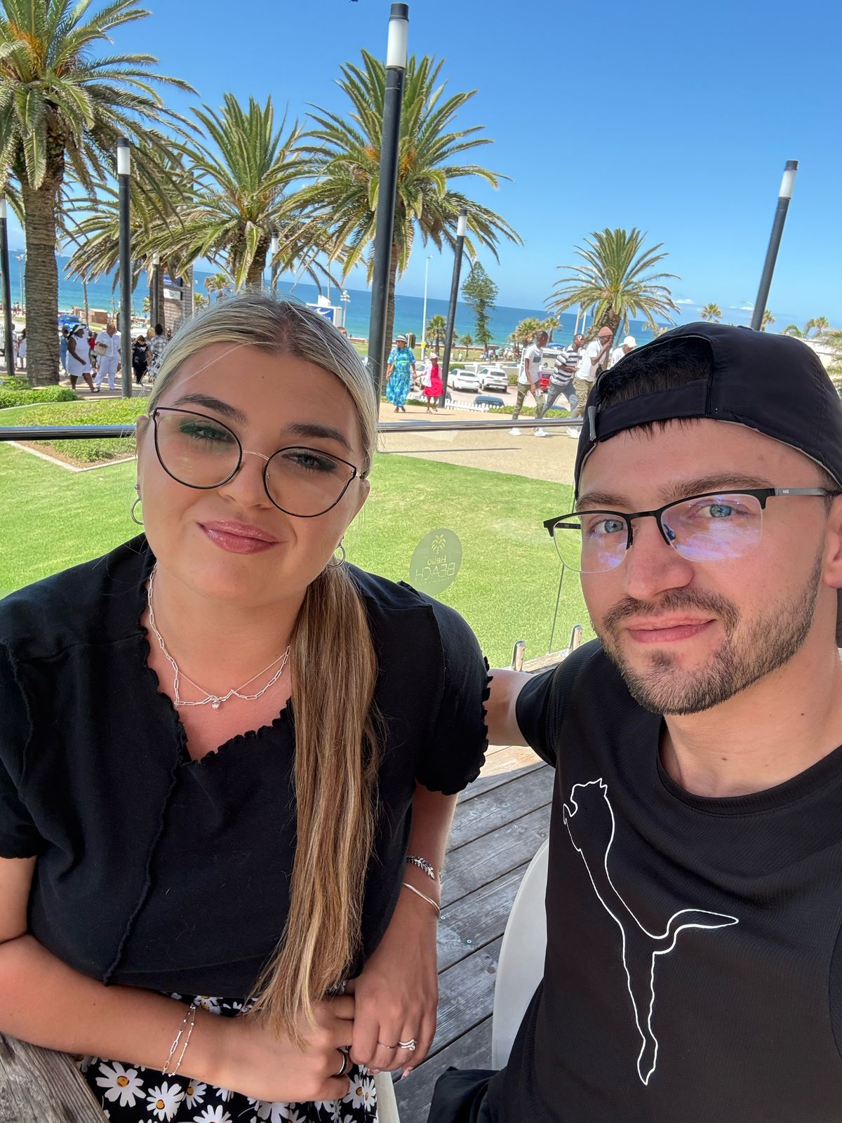 Jaco and his wife at the beach